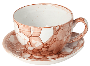 Чайная пара коричневые пузыри из керамики