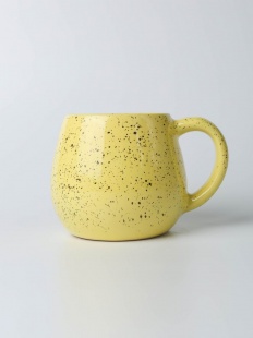 Кружка чашка большая керамическая желтая 300 мл подарочная из керамики