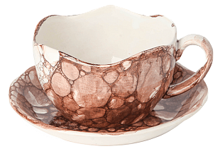 Чайная пара волна коричневые пузыри из керамики