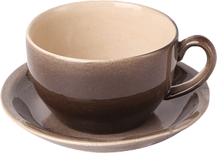 Чайная пара коричневая из керамики
