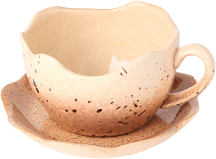 Чайная пара волна  «перепелиное яйцо» из керамики
