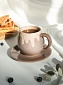 Чайная пара керамическая 300 мл для кофе коричневая