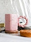 Кружка большая розовая керамическая подарочная