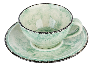 Кофейная пара Кофий "Нежно-зеленый" 100 мл из керамики