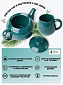 Сервиз чайный керамика чайник и 2 кружки зеленый